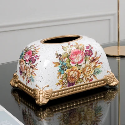 European-style living room coffee table simple drawing paper box home American light luxury ceramic bread tissue box decoration