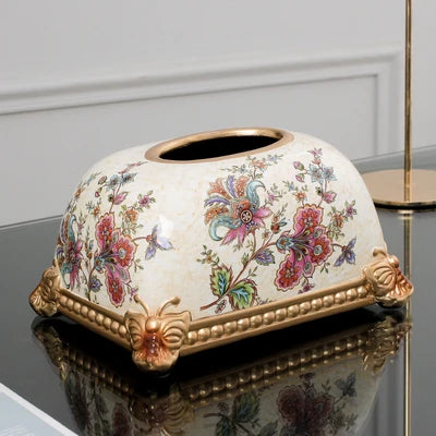 European-style living room coffee table simple drawing paper box home American light luxury ceramic bread tissue box decoration