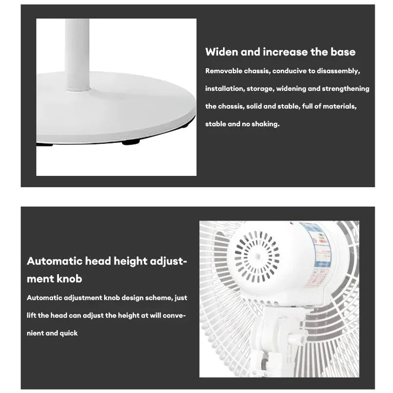 16-inch Household Powerful Vertical Stand Floor Fan with Remote Control, Oscillation, Timer – 220V Electric Home Appliance