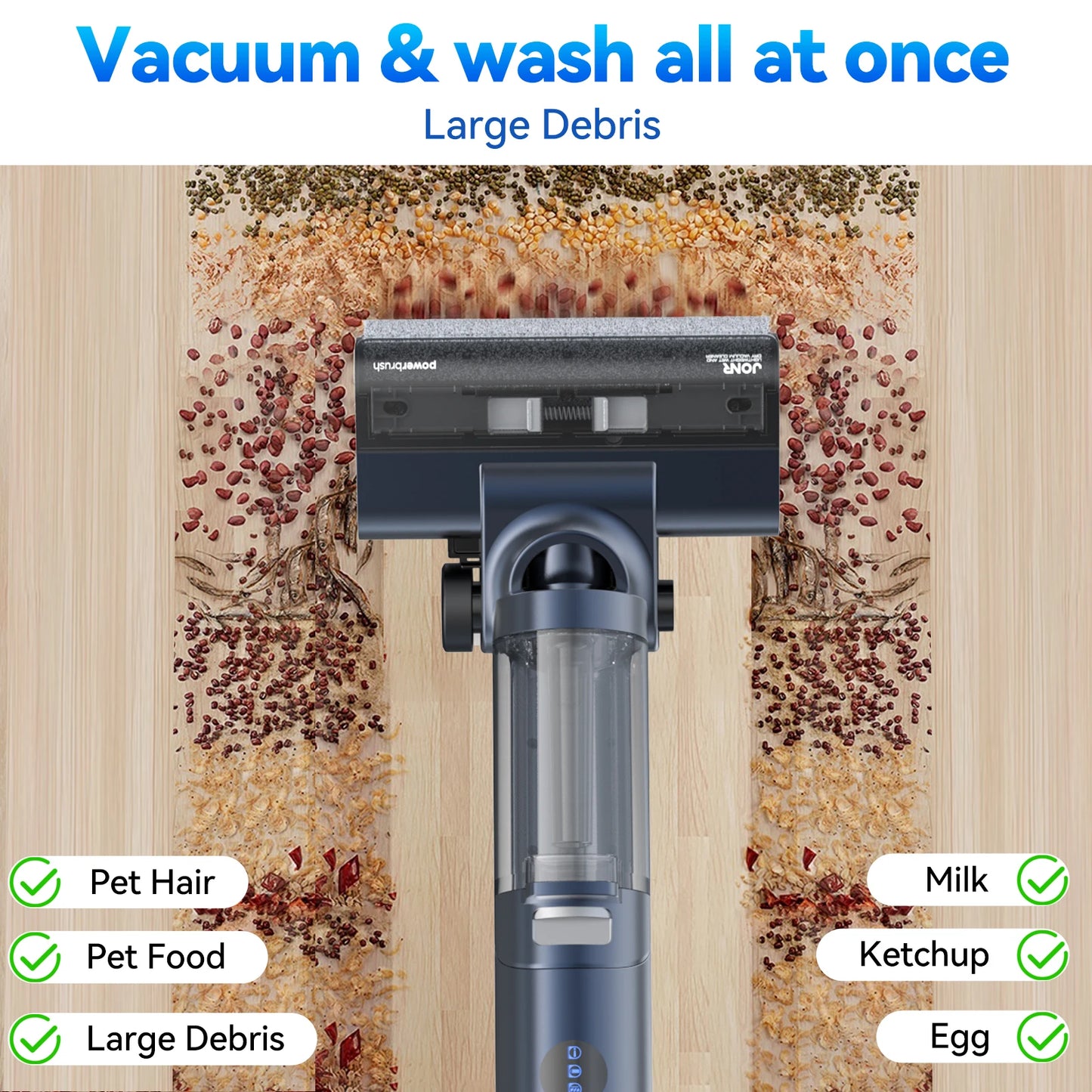 JONR ED12 Pro Cordless Vacuum Cleaner Wet & Dry Vertical Vacuum Cleaner with Hot Air Dry Self-Cleaning For Smart Home Appliances