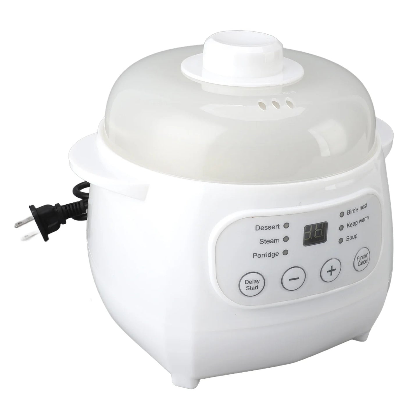 Electric Porridge Soup Pot 200W Mini Ceramic Stew Cooker 1L Capacity Electric Slow Cooker Porridge Soup Pot Automatic Power Off