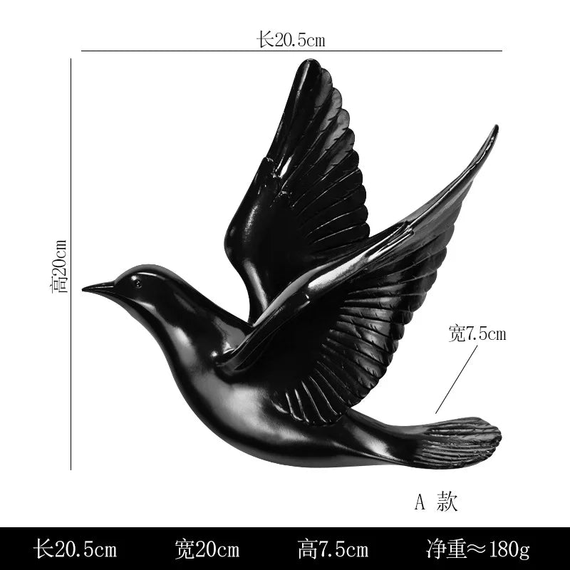 Bird Wall Hanging European Three-dimensional Creative Living Room Entrance Background Wall Decoration Wall Hanging
