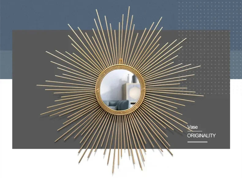 European Decorative Mirror Metal Wall Decorations Gold Sunglasses Creative Living Room Background Wall Decoration Home Decor