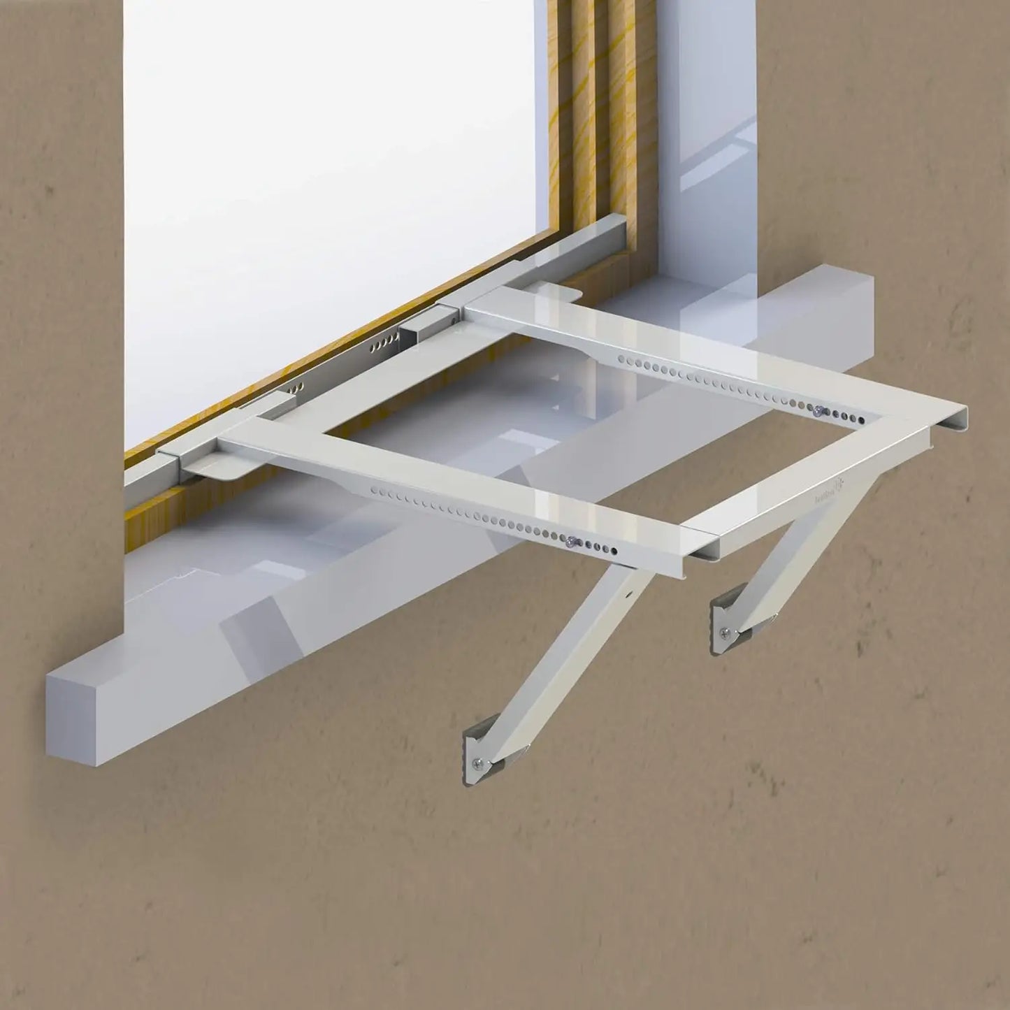 Air Conditioner Bracket - No Tools or Drilling Required - Heavy Duty Steel Holds 200 Pounds - Fits 19.25Hx17.25L Window