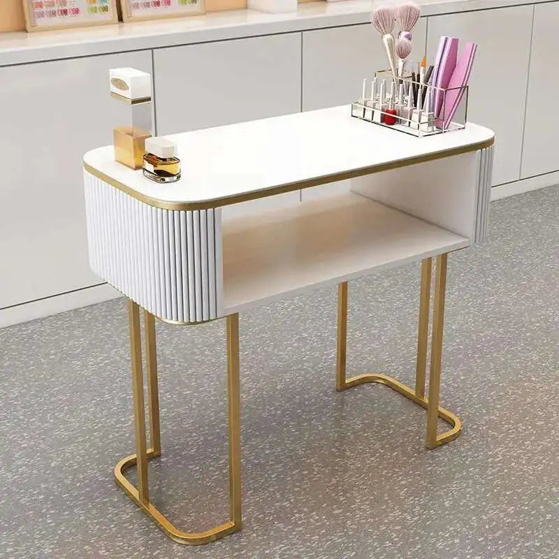 Simple Professional Nail Table Modern Luxury Nail Artist Manicure Table Wooden Storage Mesa De Manicure Salon Furniture KMNT