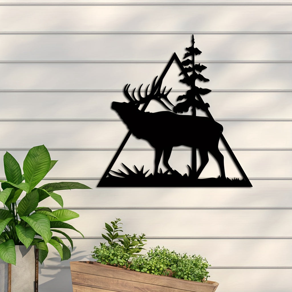 Metal Deer Art Wall Decor, Forest Deer Metal Wall Decor, Metal Forest Deer Sign Forest Deer Sign Wall decor metal wall hanging