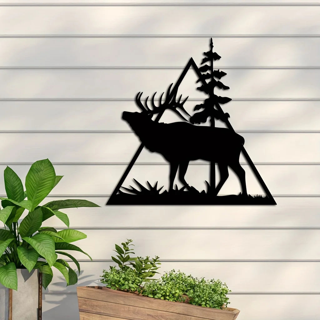 Metal Deer Art Wall Decor, Forest Deer Metal Wall Decor, Metal Forest Deer Sign Forest Deer Sign Wall decor metal wall hanging