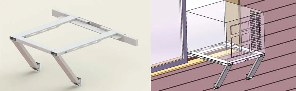 Air Conditioner Bracket - No Tools or Drilling Required - Heavy Duty Steel Holds 200 Pounds - Fits 19.25Hx17.25L Window