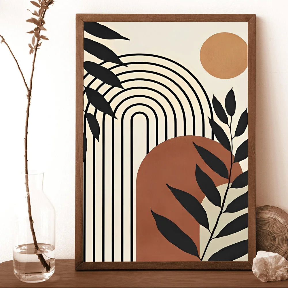Abstract Bohemian Art Poster Self-adhesive Art Waterproof Paper Sticker Coffee House Bar Room Wall Decor