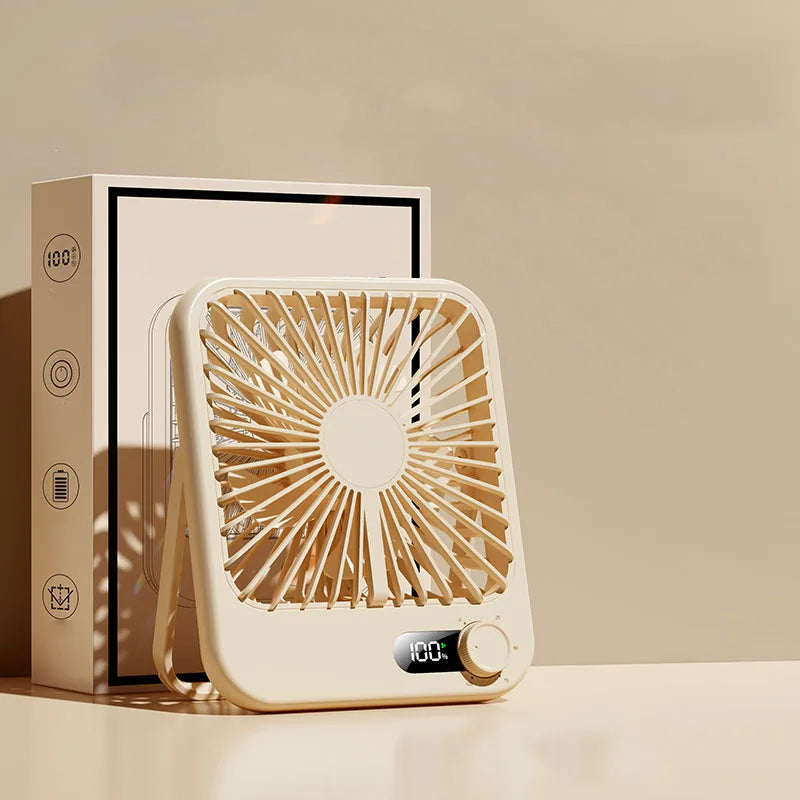 Small Desktop Electric Fan Rechargeable Home Student Dormitory Bedside Class Silent Ultra-thin Desktop Fan Super Silent