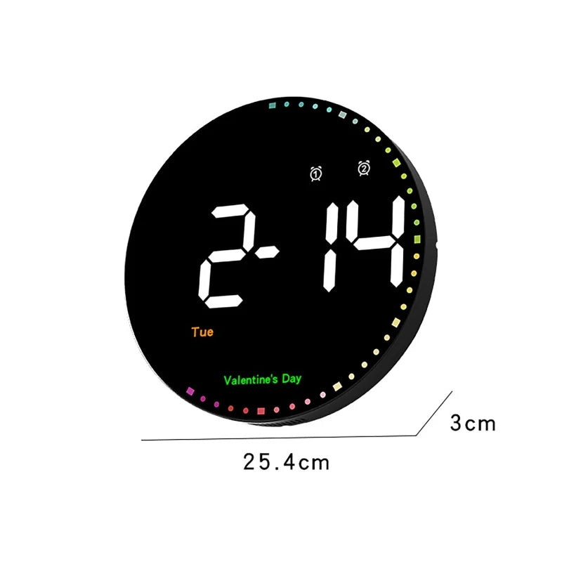Digital Electronic Clock With calendar Large Display Wall Hanging Clock Home Deco LED Clock Smart dazzling Color Watch