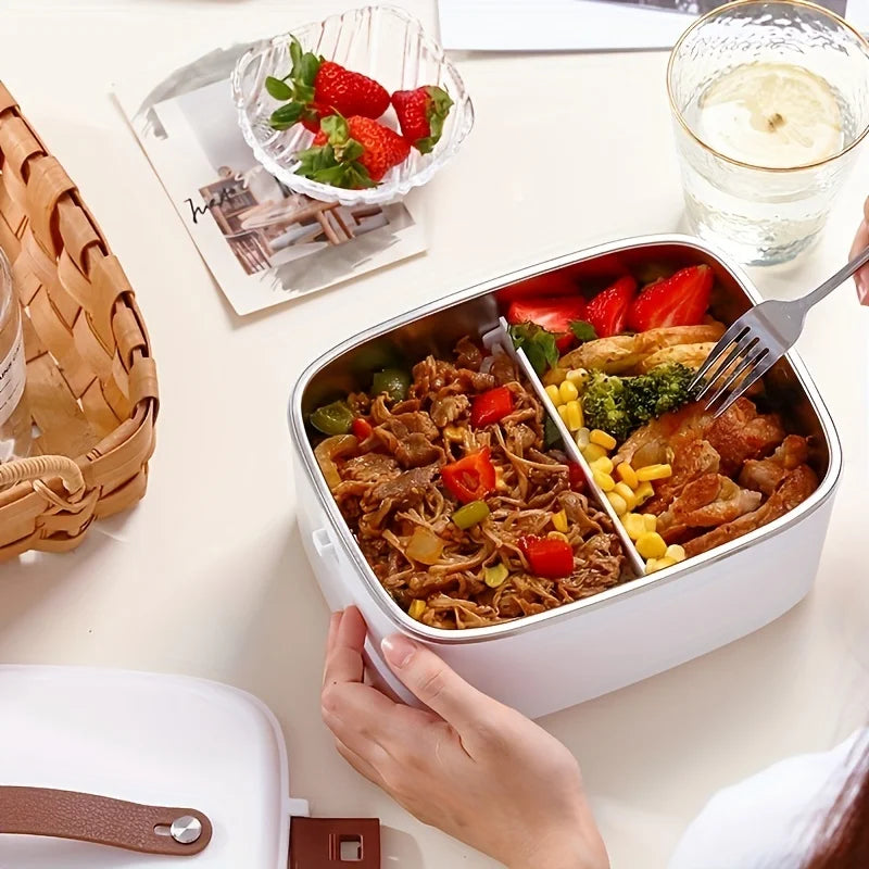 1.8L Electric Lunchbox Food Heater Car And Home Use Portable Lunch Heater Stainless Steel Portable Food Warmer,