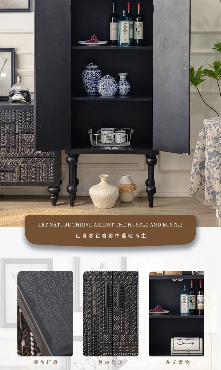 Open Buffet Solid Wood Sideboards Living Room Dresser Closets Luxury Display Cabinet Entrance Credenza Dining Room Furniture