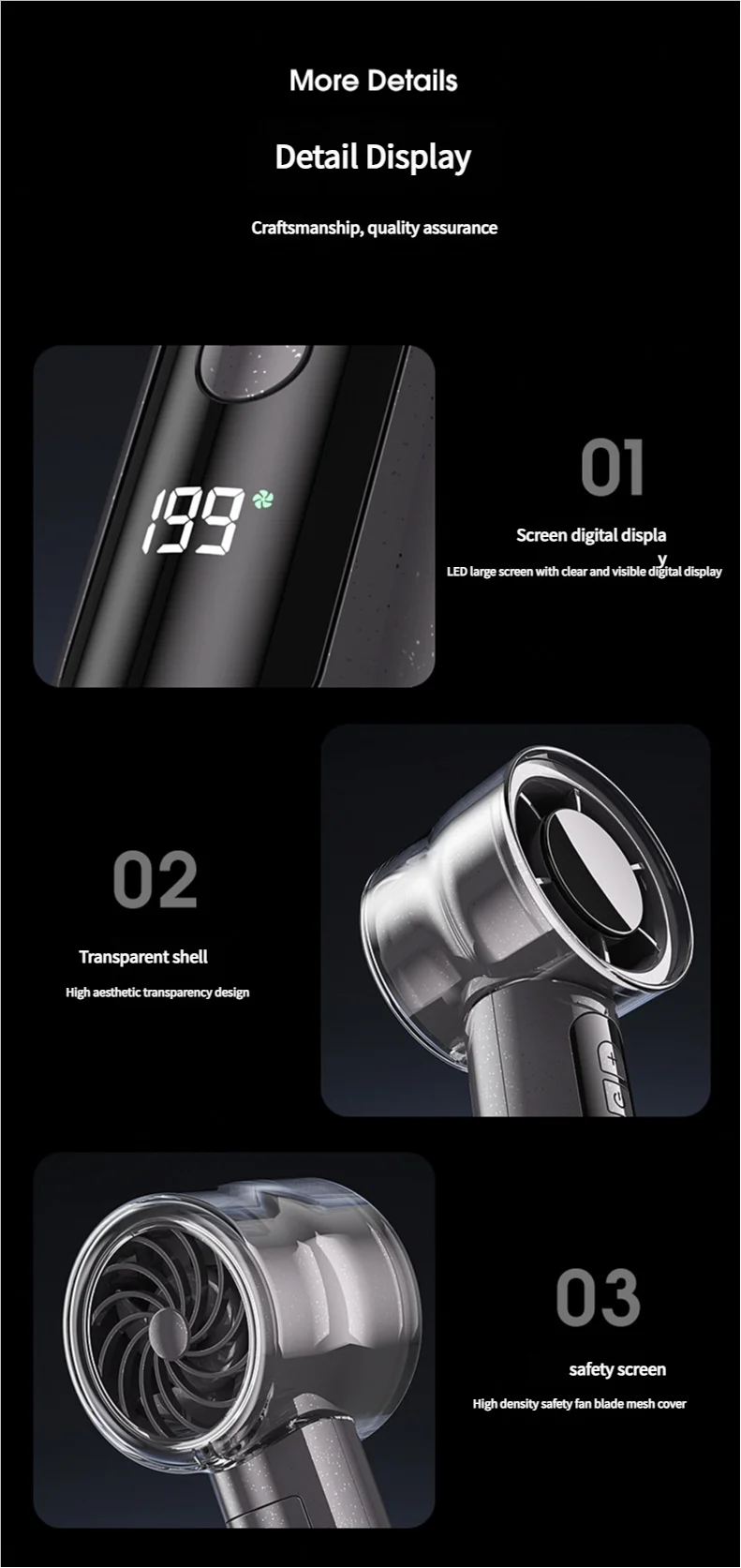MEET SUN 199 Speed High-speed Handheld Electric Fan with USB Mini Portable Charging Small Fan Desktop Small Electric Fan