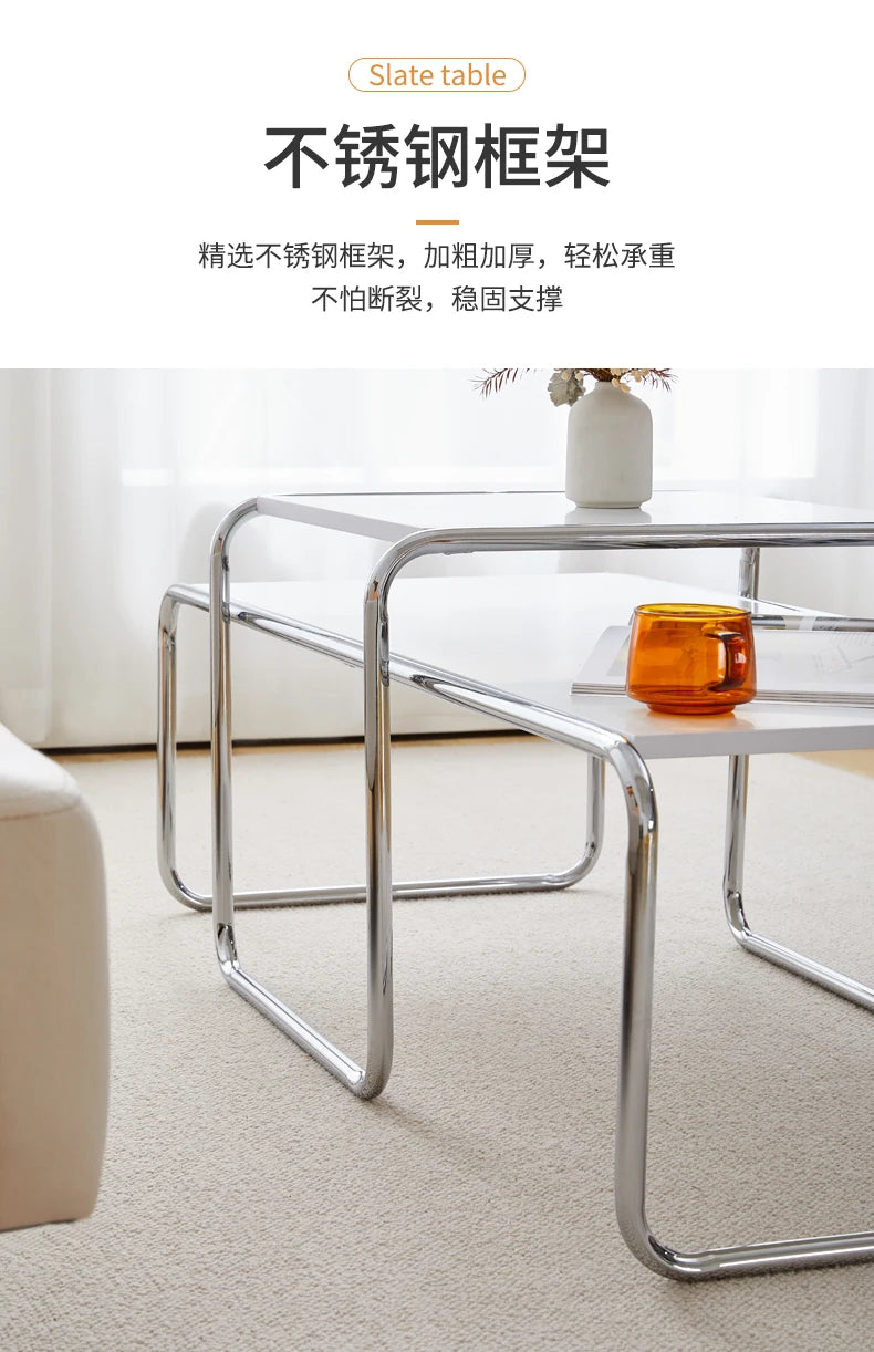 Women Steel Simplicity Coffee Table Modern Design Metal Unique Coffee Table Advanced Living Room Mesa Centro Patio Furniture