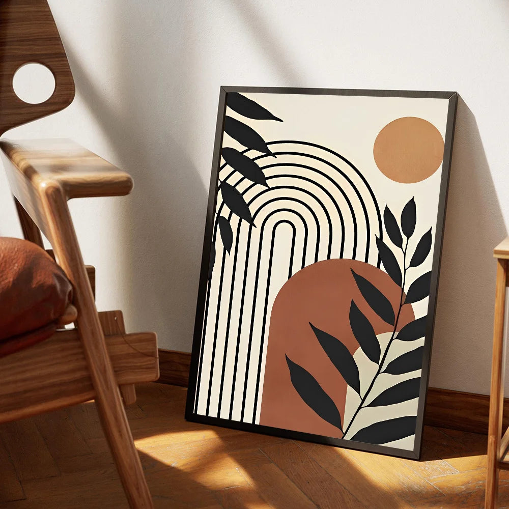 Abstract Bohemian Art Poster Self-adhesive Art Waterproof Paper Sticker Coffee House Bar Room Wall Decor