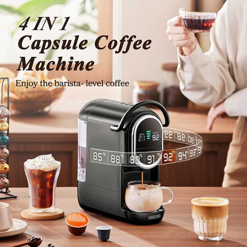 CAFELFFE 4in1 Capsule Coffee Machine Hot/Cold Multiple Espresso Cafetera Cappuccino Coffee Maker Dolce Gusto Nespresso Powder 19
