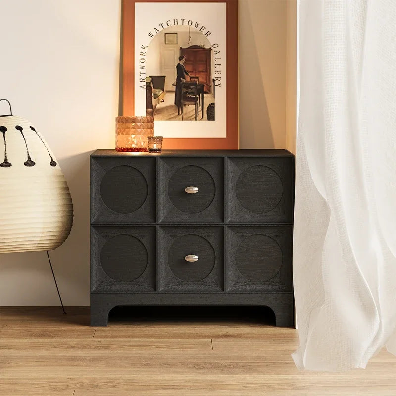 French Nordic European Nightstands Wooden Walnut Storage Bedroom Bedsides Table Cabinet Modern Unique Mesa De Noche Furniture