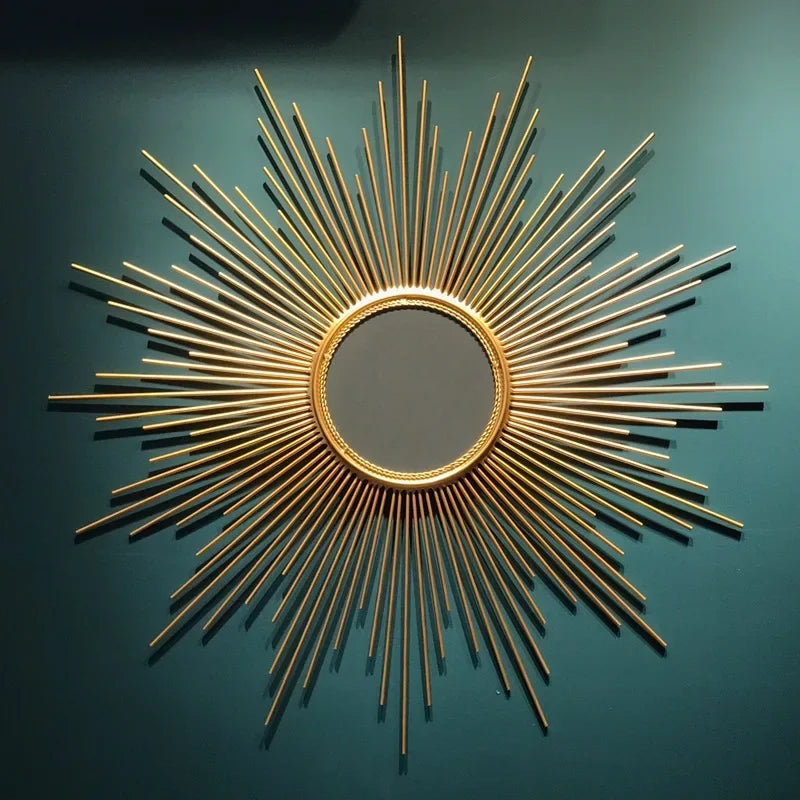 European Decorative Mirror Metal Wall Decorations Gold Sunglasses Creative Living Room Background Wall Decoration Home Decor