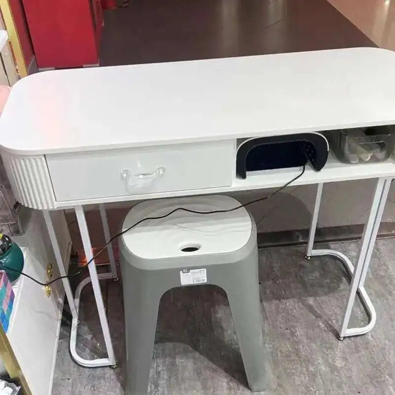 Simple Professional Nail Table Modern Luxury Nail Artist Manicure Table Wooden Storage Mesa De Manicure Salon Furniture KMNT
