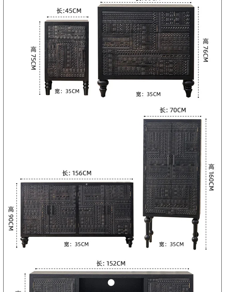 Open Buffet Solid Wood Sideboards Living Room Dresser Closets Luxury Display Cabinet Entrance Credenza Dining Room Furniture