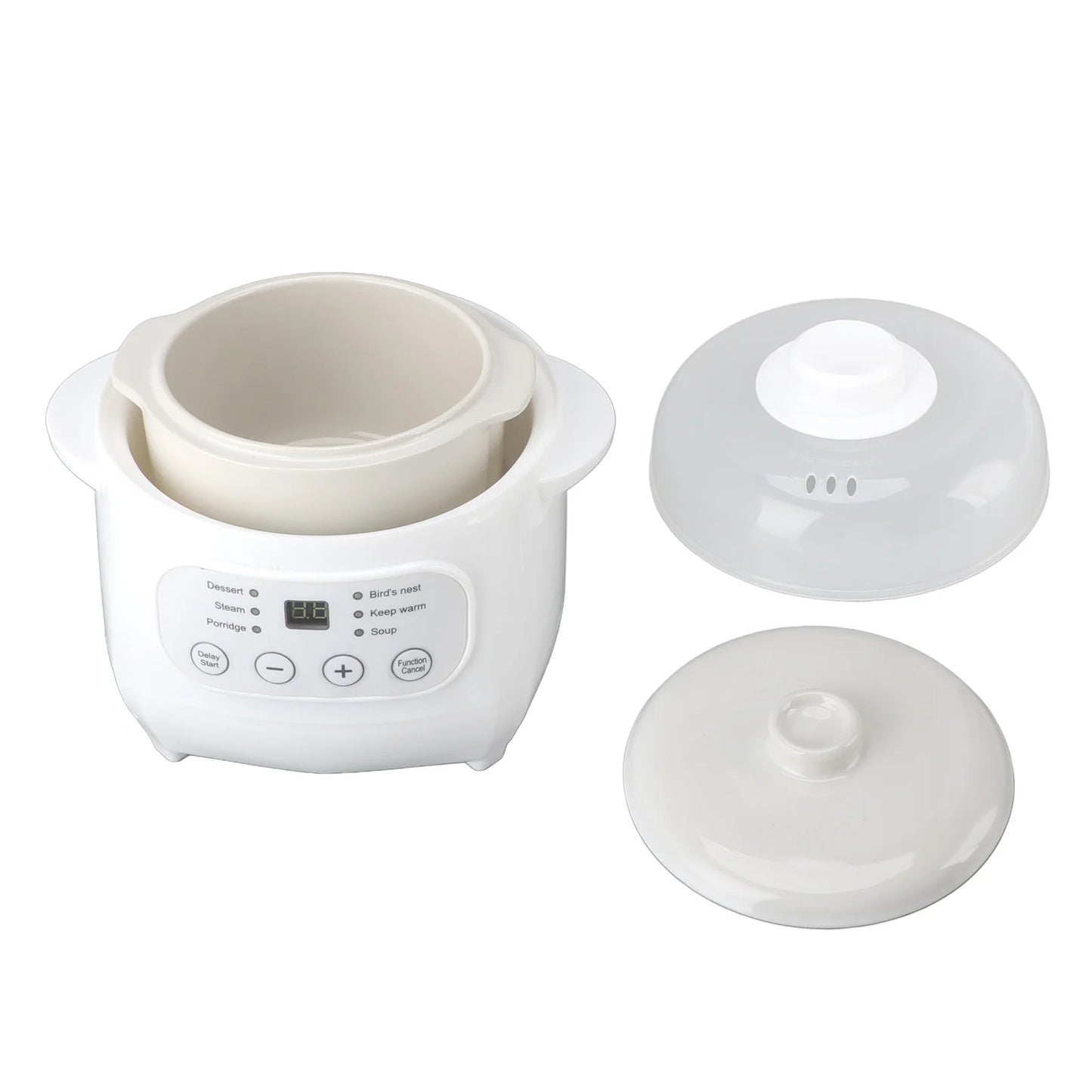 Electric Porridge Soup Pot 200W Mini Ceramic Stew Cooker 1L Capacity Electric Slow Cooker Porridge Soup Pot Automatic Power Off