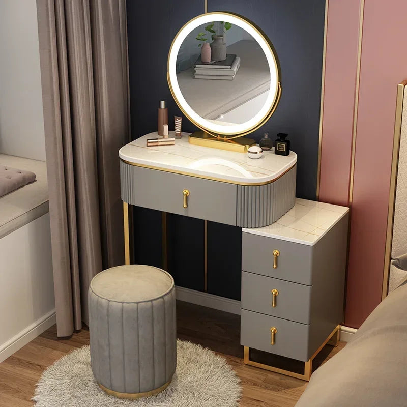 Simple Elegant Vanity Table Luxury Vintage Modern Storage Vanity Table Nordic Classic Table Coiffeuse Maquillage Furniture