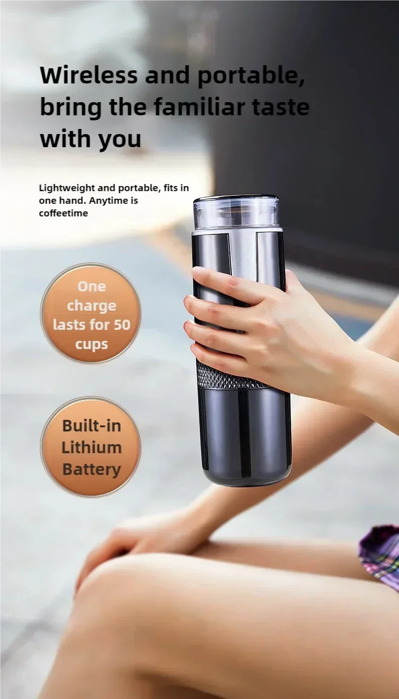 Electric Coffee Maker Convenient Capsule Ground Coffee Brewer Travel Camping Coffee Maker for Ground Coffee and KCUP Capsules
