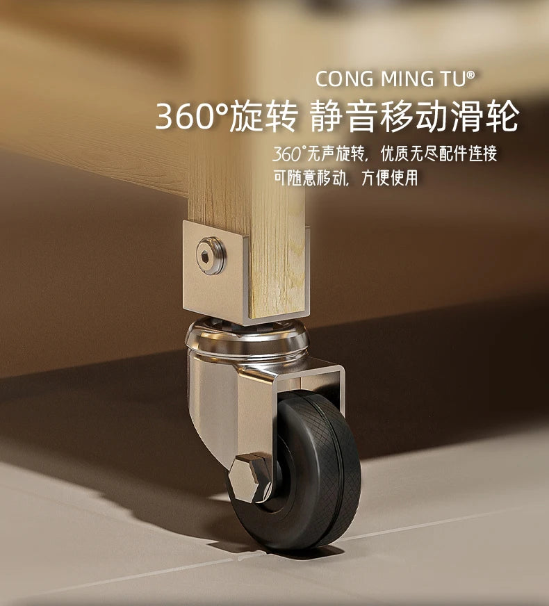 Solid Wood Multifunctional Beauty Salon Trolley Beauty Trolley Three Shelves Tools with Drawers Hair Commercial Furniture