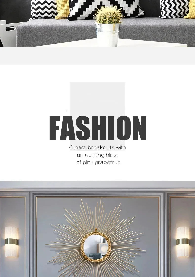 European Decorative Mirror Metal Wall Decorations Gold Sunglasses Creative Living Room Background Wall Decoration Home Decor