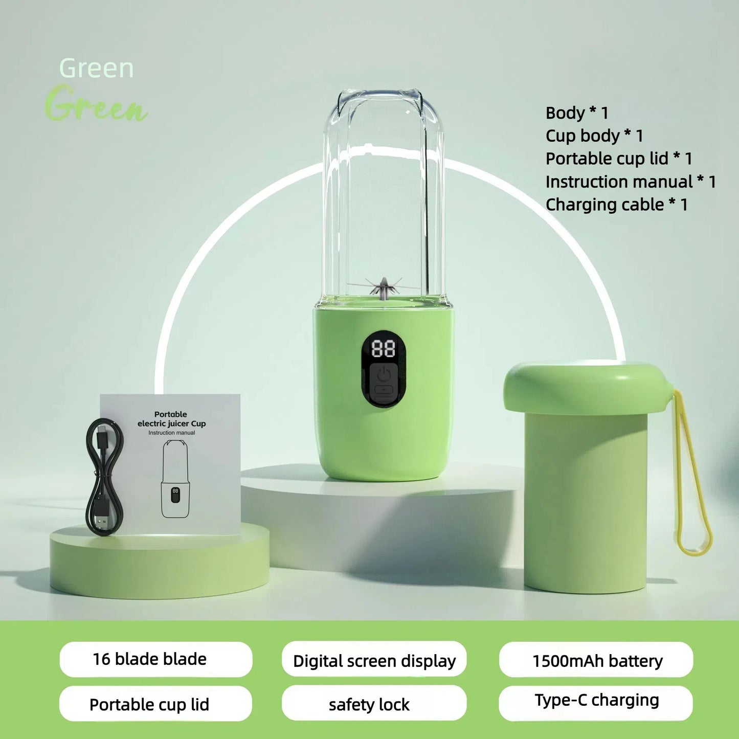 Mixing cup Juice Cup Portable Rechargeable Small Juice Cup Home and Outdoor Multifunctional Juice Mixing NO BPA Food Is Safe