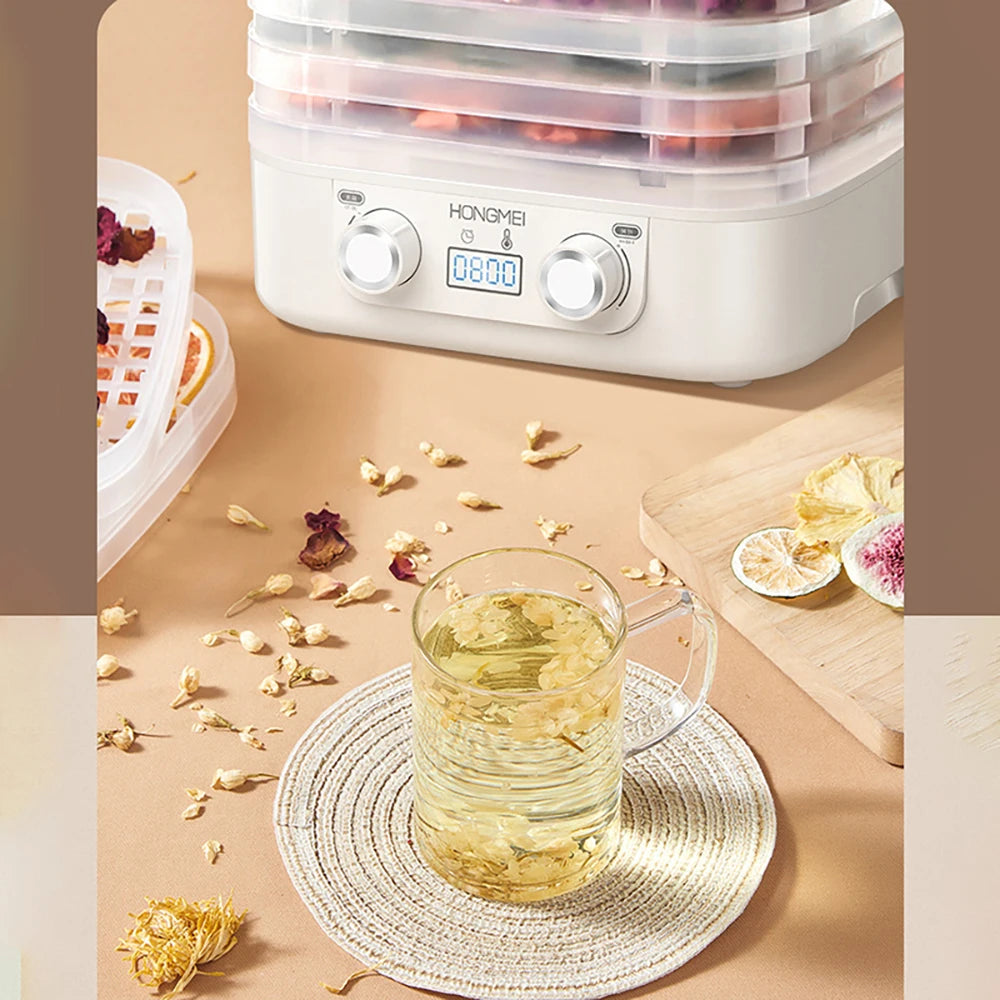5 Layer Smart Electric Food Dryer 110V 220V Fruit Vegetable Dehydrator Machine for Dry Beef Jerky Meat Fish Tea 식품건조기 음식짤순 건조기시트