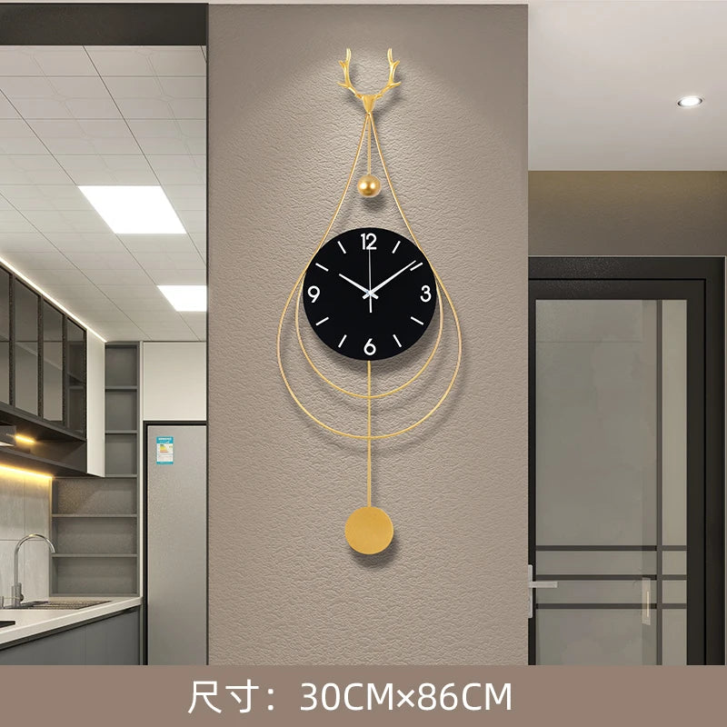 Modern Bedroom Wall Clocks Luxury Design Quiet Metal Wall Clocks Gold Black Reloj Pared Decorativo Furniture Living Room