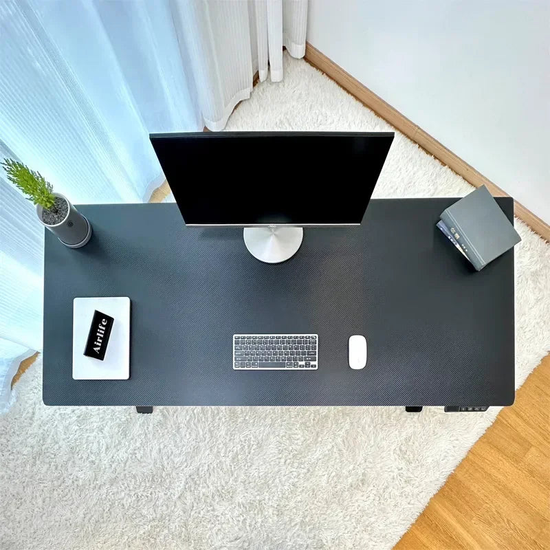 Electric Computer Table Vertical Desk Workstation Integrated Style Desktop Belt Lifting and Lowering Function Computer Desk 140x70cm