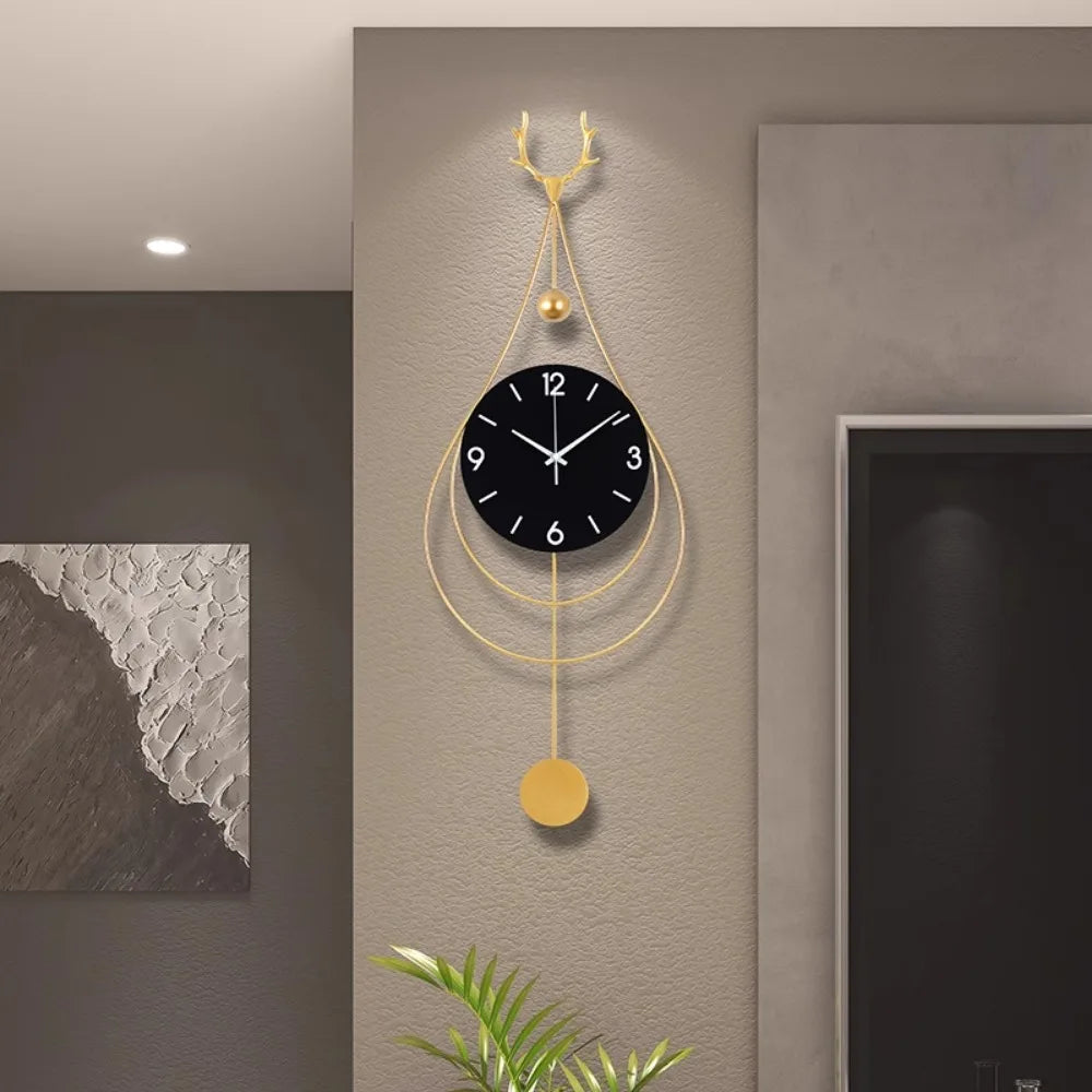 Modern Bedroom Wall Clocks Luxury Design Quiet Metal Wall Clocks Gold Black Reloj Pared Decorativo Furniture Living Room