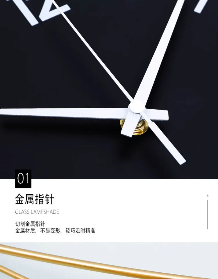 Modern Bedroom Wall Clocks Luxury Design Quiet Metal Wall Clocks Gold Black Reloj Pared Decorativo Furniture Living Room