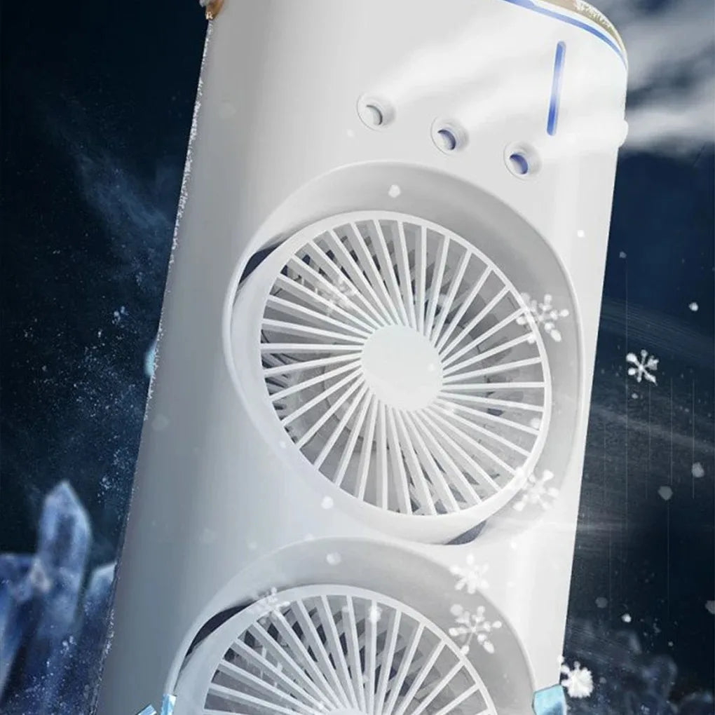 3-in-1 fan air conditioner, household small LED air cooler, portable night light, air conditioning humidifier, fan, gift