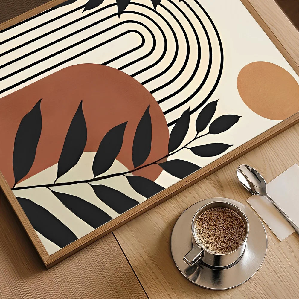 Abstract Bohemian Art Poster Self-adhesive Art Waterproof Paper Sticker Coffee House Bar Room Wall Decor