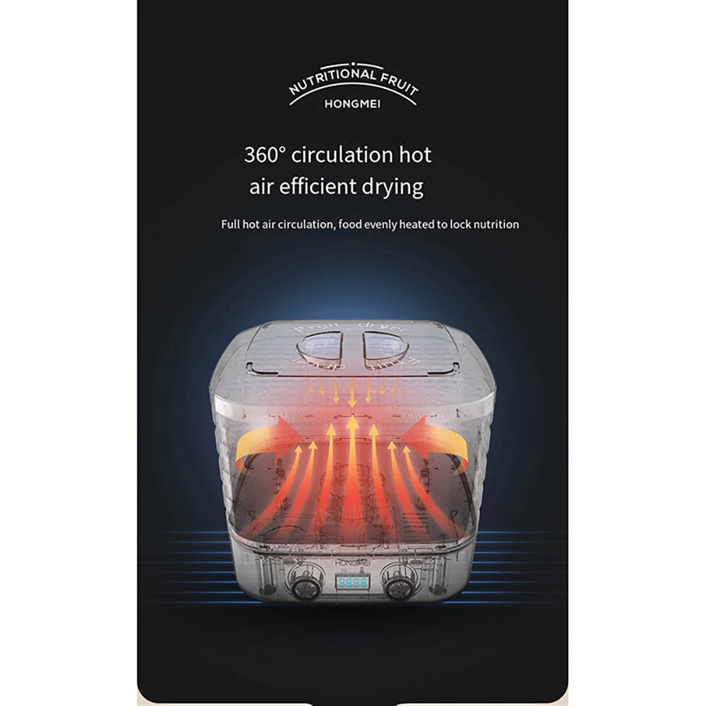 5 Layer Smart Electric Food Dryer 110V 220V Fruit Vegetable Dehydrator Machine for Dry Beef Jerky Meat Fish Tea 식품건조기 음식짤순 건조기시트