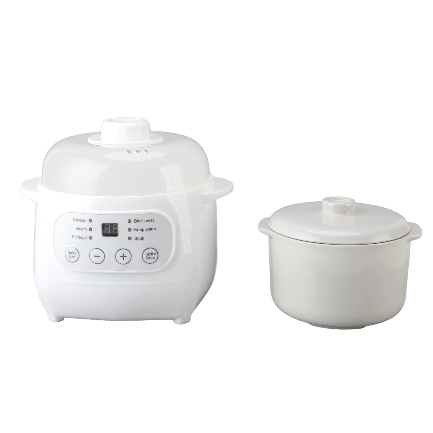 Electric Porridge Soup Pot 200W Mini Ceramic Stew Cooker 1L Capacity Electric Slow Cooker Porridge Soup Pot Automatic Power Off
