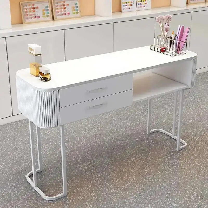 Simple Professional Nail Table Modern Luxury Nail Artist Manicure Table Wooden Storage Mesa De Manicure Salon Furniture KMNT