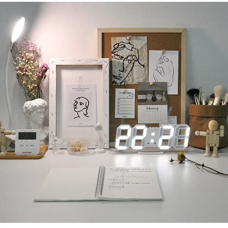 Digital Wall Clock Desk Watches Electronic Alarm Modern Home Decoration for Bedroom Decor Interior Led Table Clocks Living Room