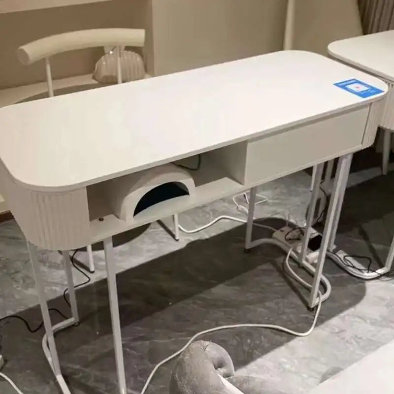Simple Professional Nail Table Modern Luxury Nail Artist Manicure Table Wooden Storage Mesa De Manicure Salon Furniture KMNT
