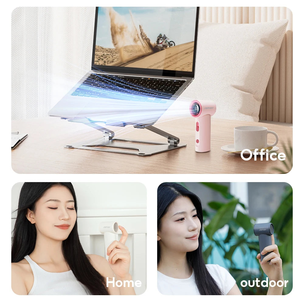 2025 Summer Portable USB Charged Mini Fan LCD Screen Handheld Turbo Fan 100 Gears Adjustable Wind Speeds Portable Desktop Fan