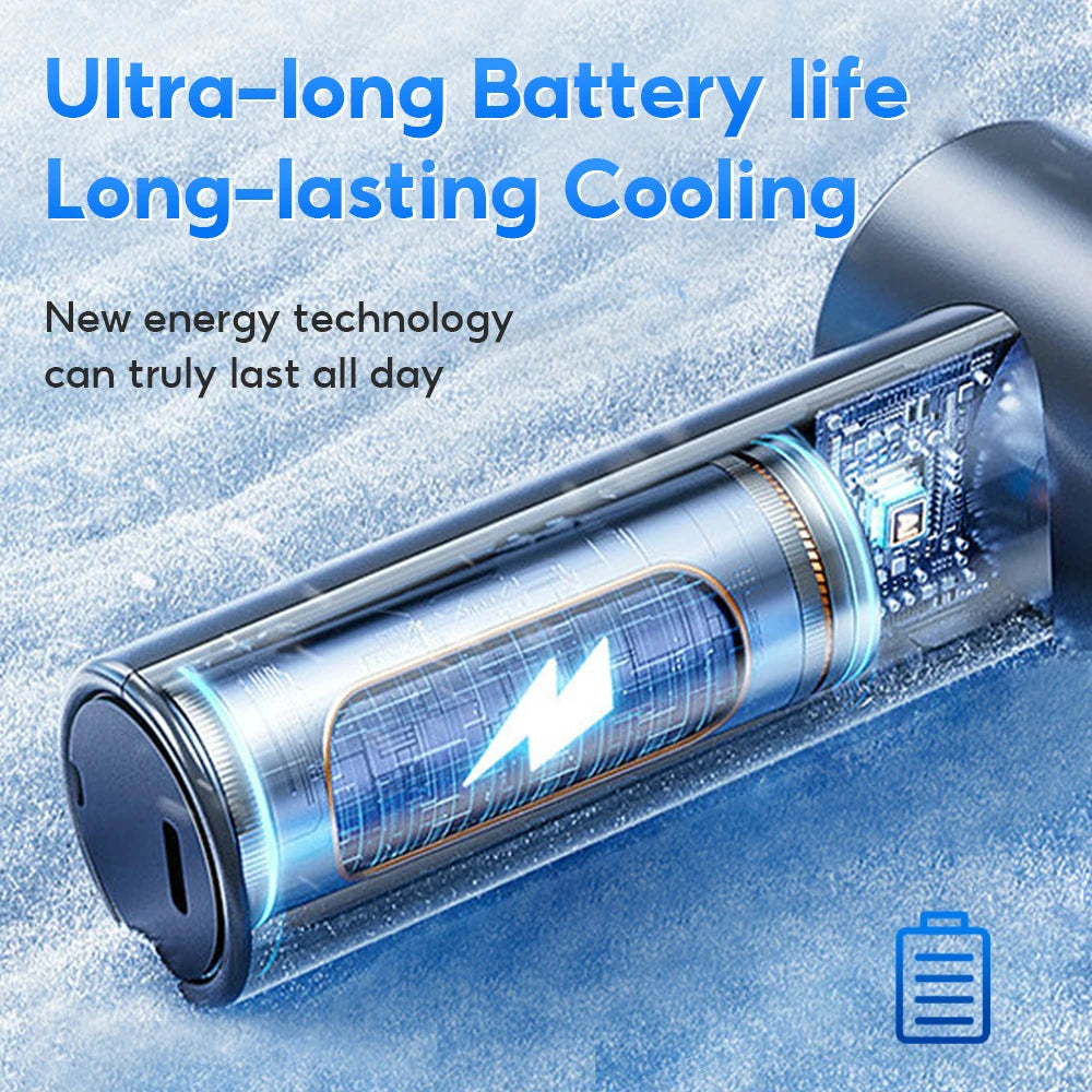 2025 Summer Portable USB Charged Mini Fan LCD Screen Handheld Turbo Fan 100 Gears Adjustable Wind Speeds Portable Desktop Fan