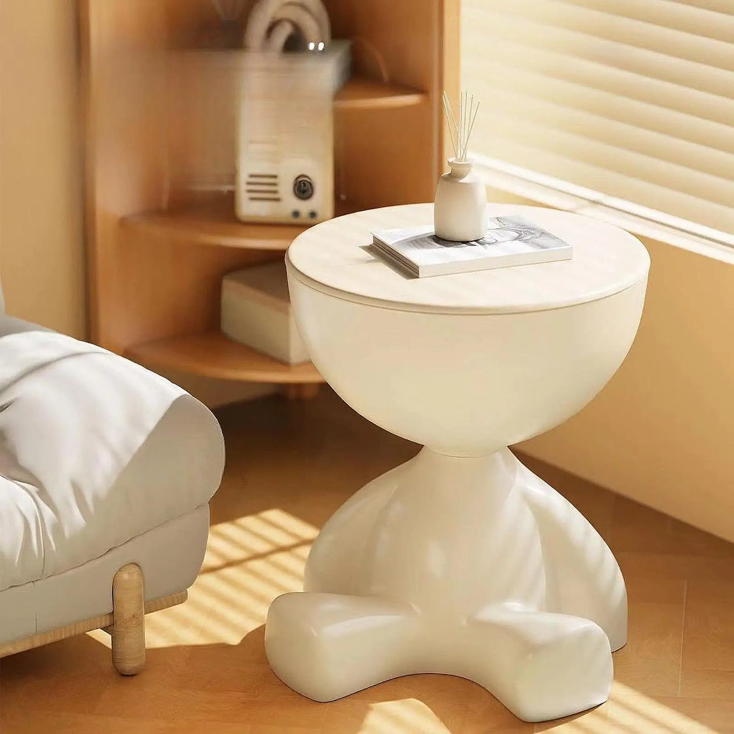 Creative Side End Table Flat Head Side Rack Bedroom Bedside Table  Household Sofa Balcony Movable Mini Table Small Apartment Tea