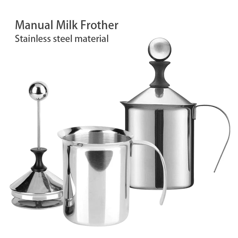 Stainless Milk Frother 800ML Double Mesh Milk Creamer Milk Foam For Milk Egg Cofffee Beater Kitchen Tool Coffee Mixe Frother