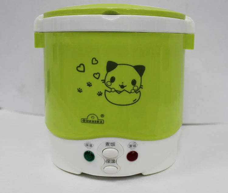 12V 24V Mini Rice Cooker Car Truck Soup Porridge Cooking Machine Food Steamer Electric Heating Lunch Box Meal Heater Warmer 2L
