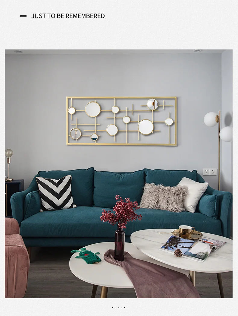 European-style round combination wall decoration mirror wall hanging creative bedroom living room sofa background wall pendant