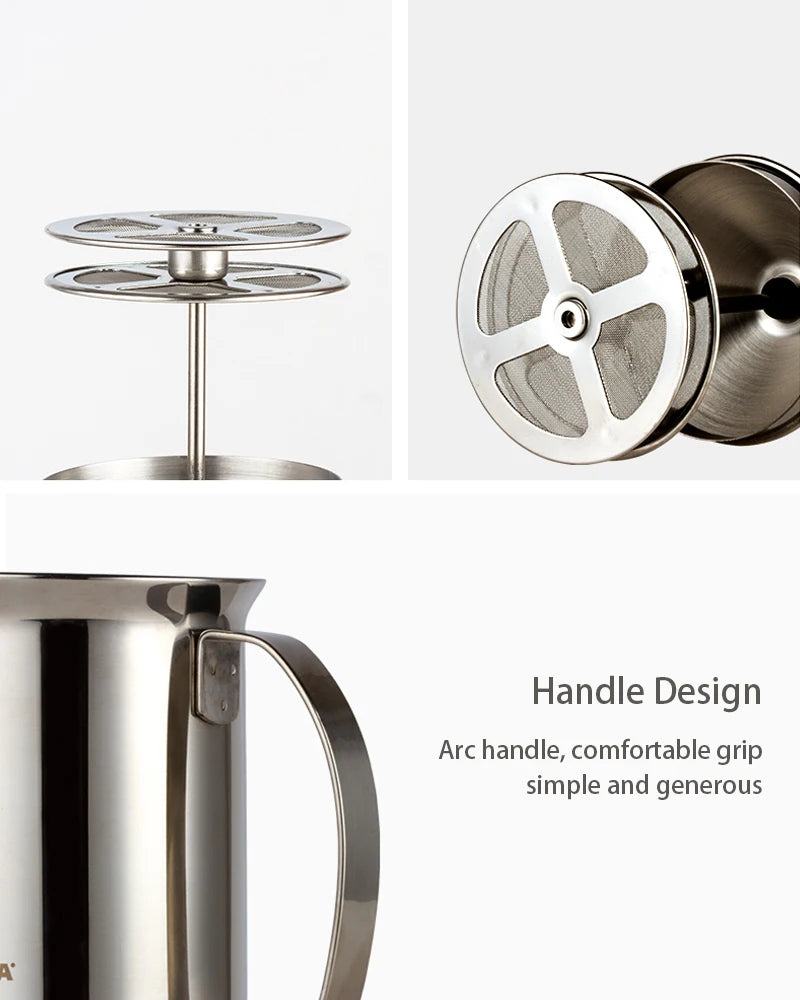 Stainless Milk Frother 800ML Double Mesh Milk Creamer Milk Foam For Milk Egg Cofffee Beater Kitchen Tool Coffee Mixe Frother
